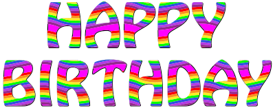 Rainbow Happy Birthday Typography clipart