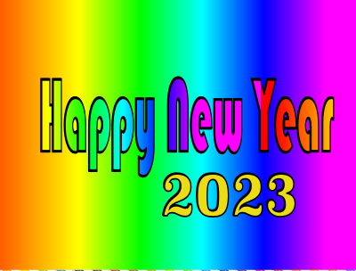 Rainbow Happy New Year 2023 clipart