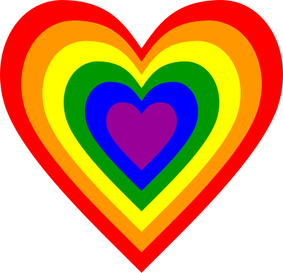 Rainbow heart clipart