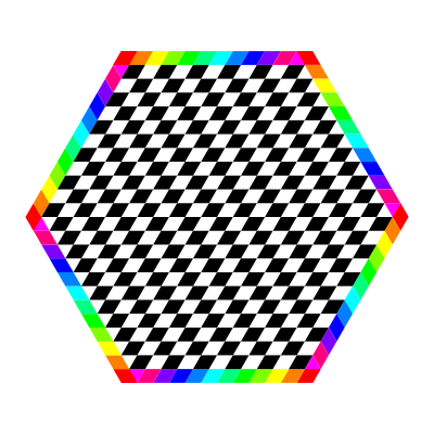 Rainbow Hexagon Ring with chessboard inside clipart
