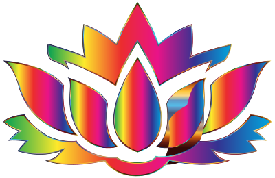 Rainbow Lotus Flower Silhouette No Background clipart
