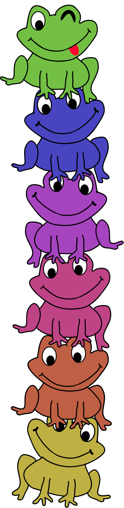 Rainbow of Frogs clipart