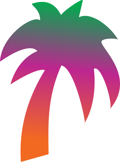 Rainbow palm tree clipart