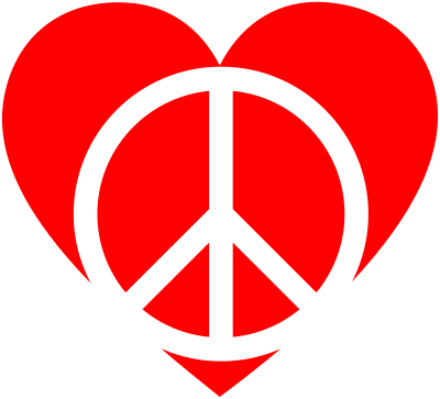 Red Peace Heart clipart