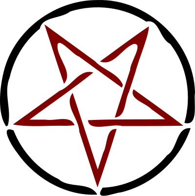 Red pentagram clipart