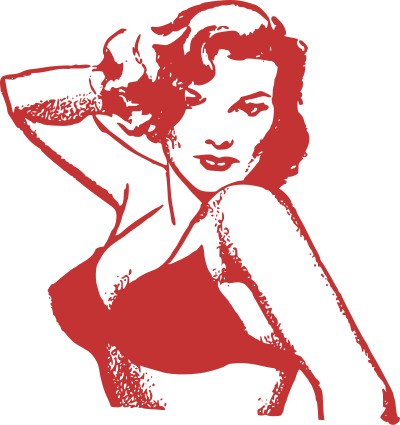 Red Pin Up Lady clipart