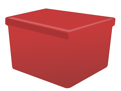 Red Plastic Box Filled With Paper clipart