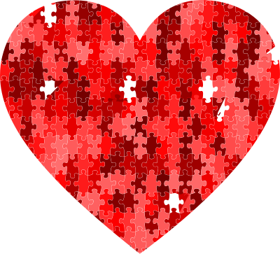 Red puzzle heart clipart