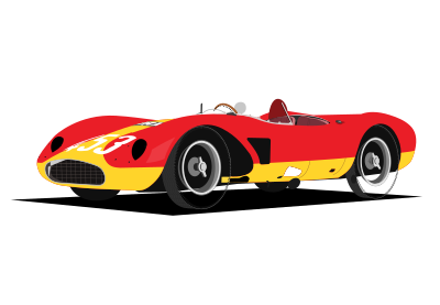 Red racing car (no logo) clipart