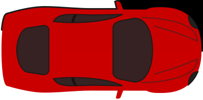 Red racing car top view clipart