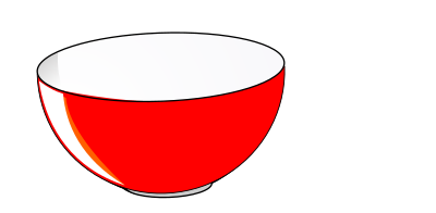 Red rice bowl for oriental food clipart