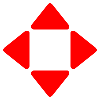Red rounded arrows clipart