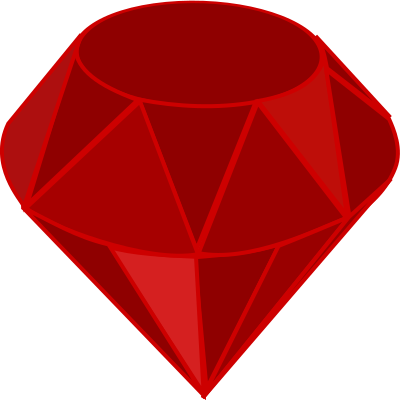 Red ruby, no transparency, no shading, square area clipart