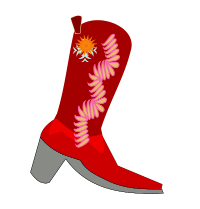 Red Santiag for women clipart