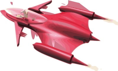 Red Scifi Rocket clipart