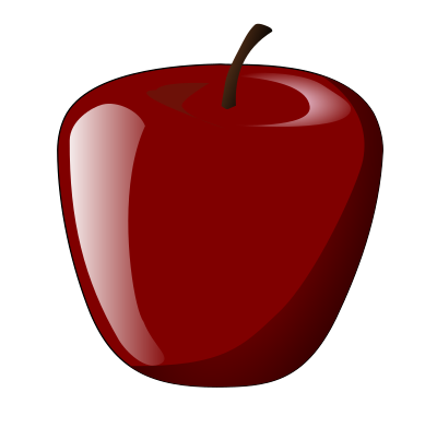Red shaded apple clipart