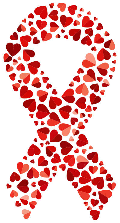 Red Shades Hearts Ribbon clipart