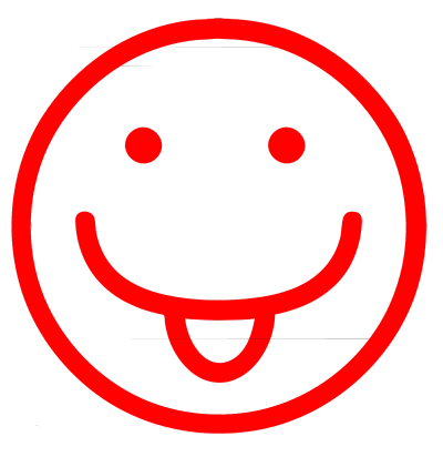 Red Smiley sticking out tongue clipart