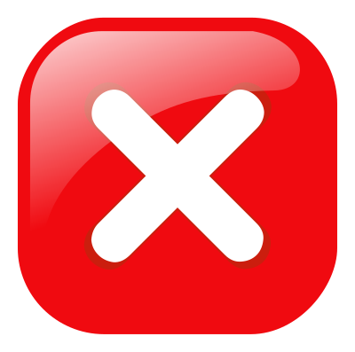Red square error warning icon clipart