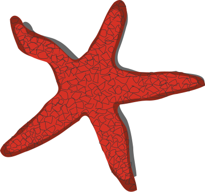 Red starfish clipart