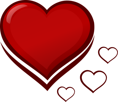 Red Stylised Heart with Smaller Hearts clipart