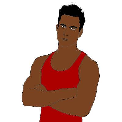 Red Tank Top Man Portrait clipart
