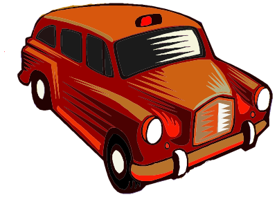 Red Taxi Cab clipart