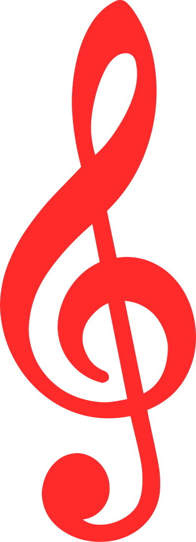 Red Treble Clef clipart