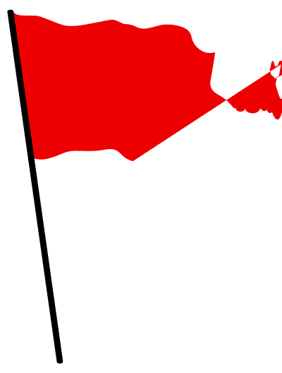 Red waving flag clipart