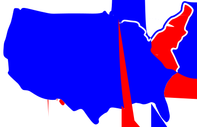 Red White Blue America Map clipart