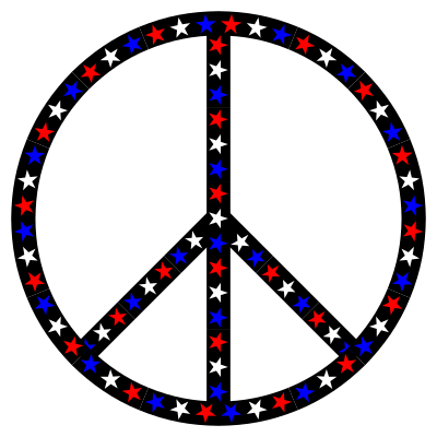 Red White Blue Peace Sign clipart