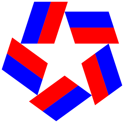 Red White Blue Star Design Negative Space Variation clipart