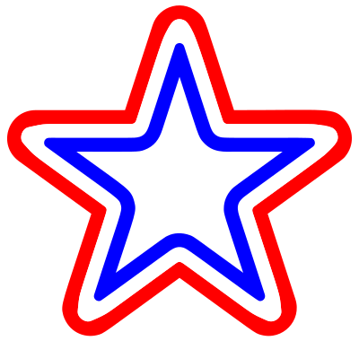 Red White Blue Star Rounded clipart