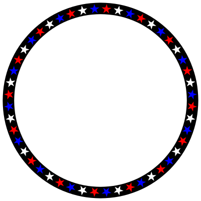 Red White Blue Stars Circle clipart