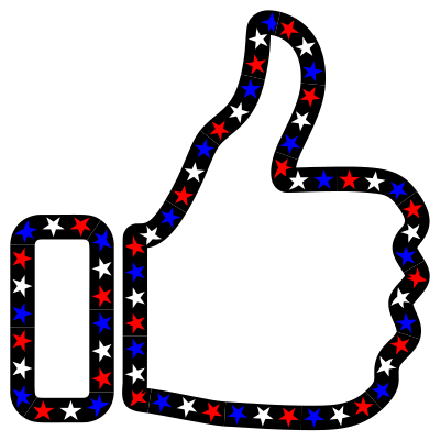 Red White Blue Thumbs Up clipart