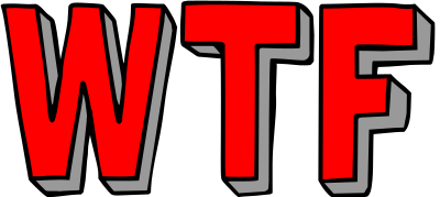 red WTF block text clipart