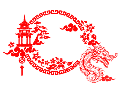 Red Year of the Dragon clipart