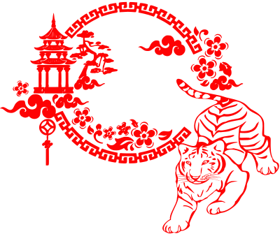 Red Year of the Tiger clipart