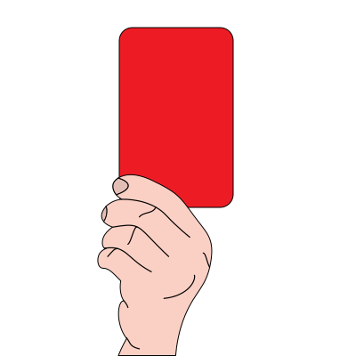 Referee showing red card clipart