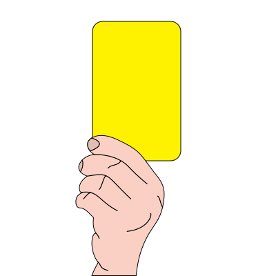 Referee showing yellow card clipart
