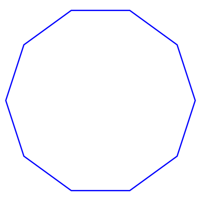 Regular decagon very simple clipart