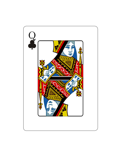 Reina de tréboles (Vectorizado) clipart
