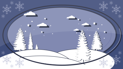 Reindeer in Snow Landscape - Cut Paper clipart