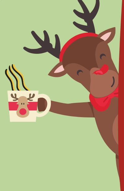 Reindeer with Coffee clipart