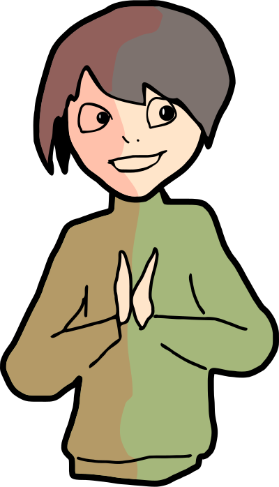 Rejoicing girl clipart