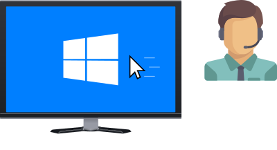 Remote computer assistance clipart