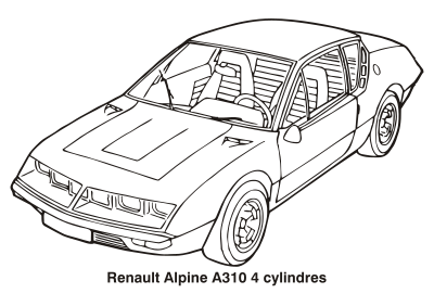 Renault Alpine A310 4 cylindres, year 1972 clipart