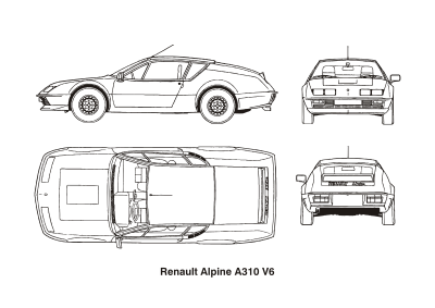 Renault Alpine A310 V6, year 1977 clipart