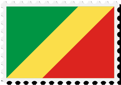 Republic of the Congo flag stamp clipart