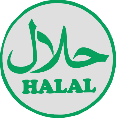Restaurant Displaying Halal Food Sticker clipart